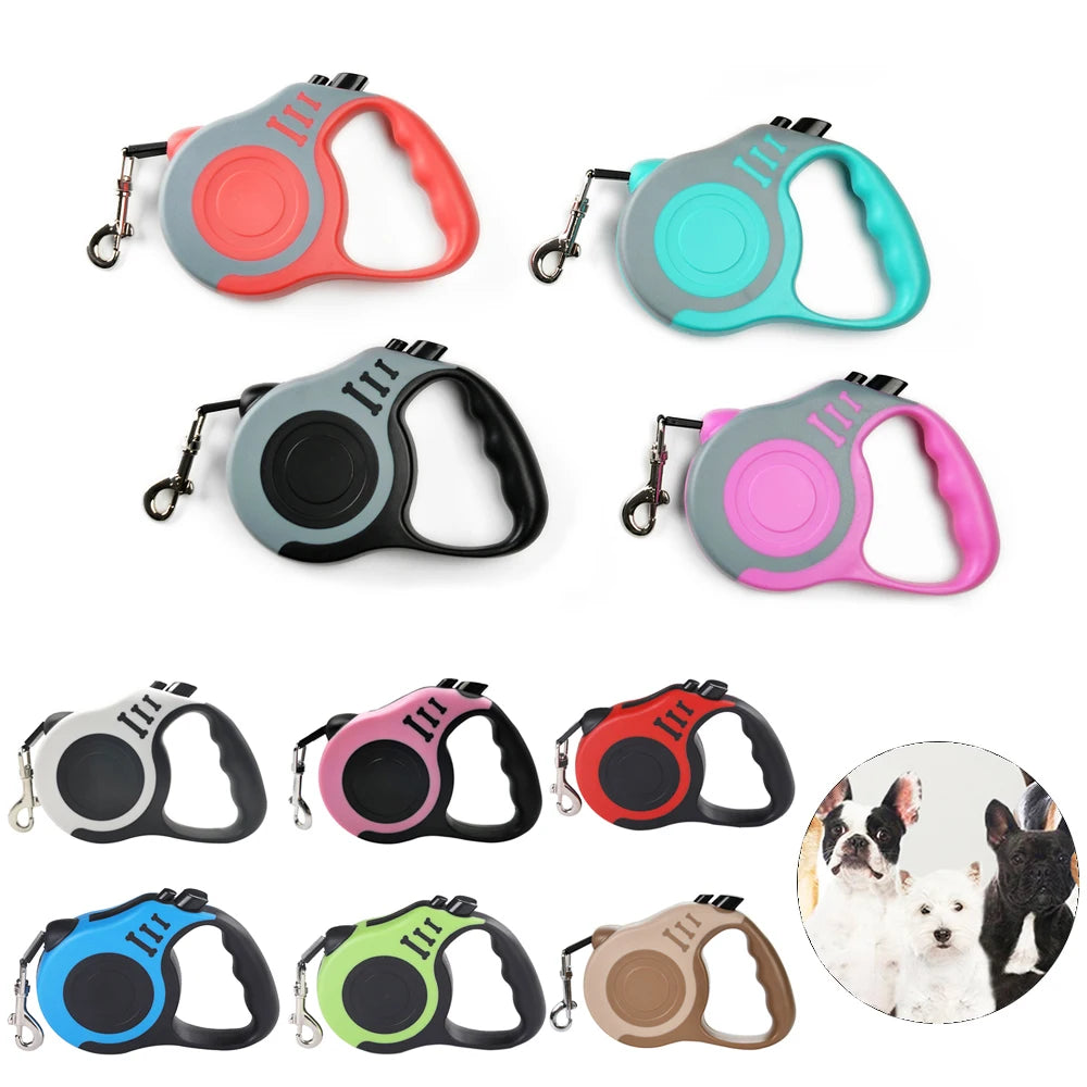 Guinzaglio per cani da 3 m 5 m Cavo per cuccioli in nylon resistente per cani di piccola taglia media Gatti Retrattile automatico Durevole Yorkshire Forniture per animali domestici