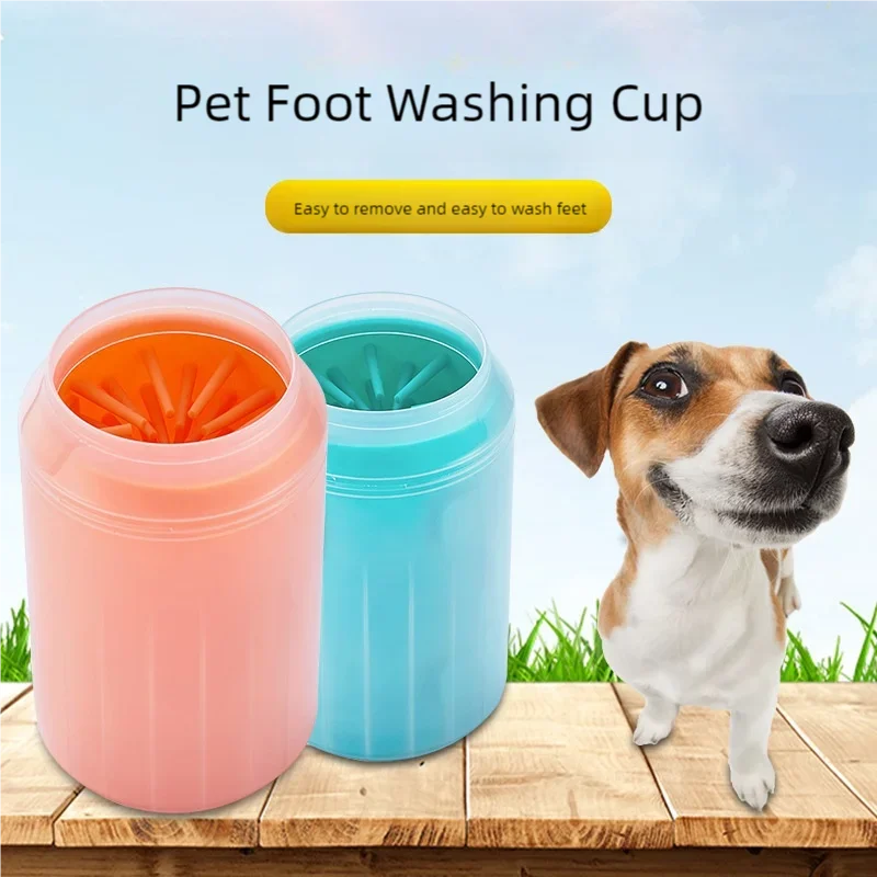 Tazza per pulire le zampe di cani Pettini in silicone morbido Lavatapiede portatile per animali domestici all'aperto Spazzola per pulire le zampe Lavare rapidamente il secchio per la pulizia dei piedi