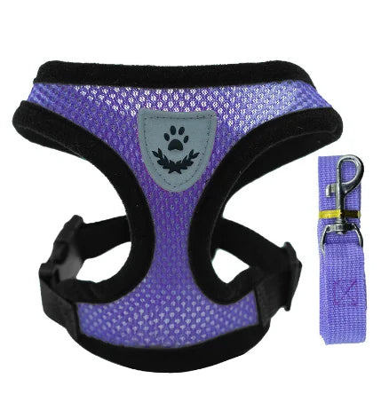 Pettorina per gatti Guinzaglio da passeggio per cuccioli Collare per cani Pettorina per cani in rete regolabile in poliestere per accessori per animali di piccola taglia e media