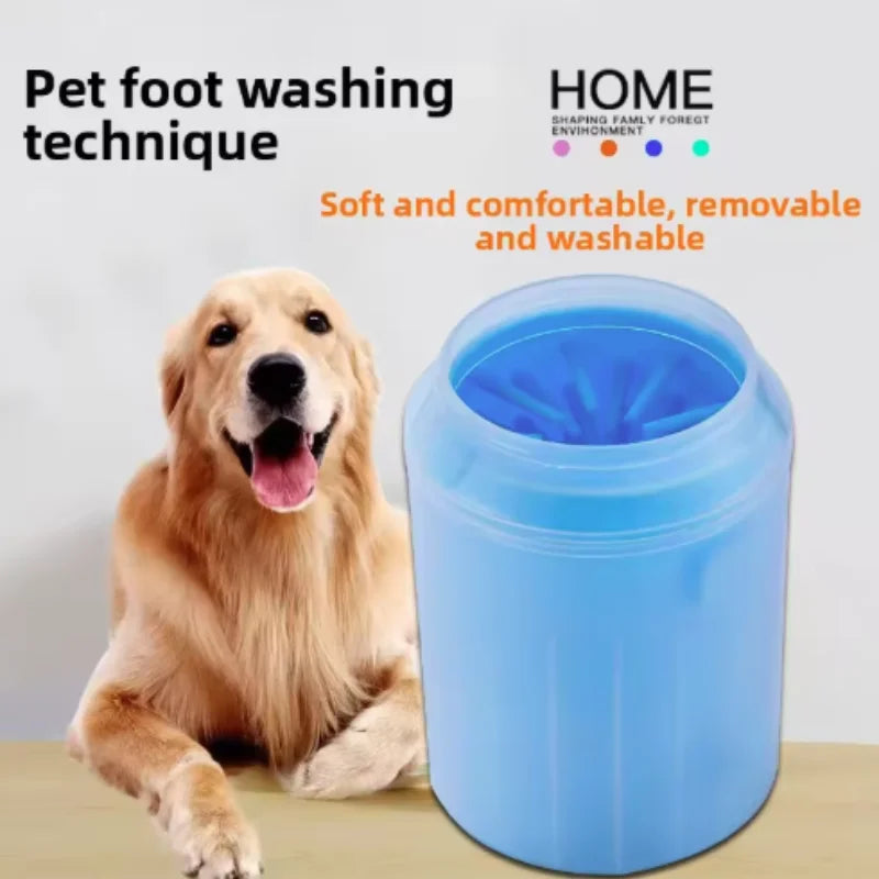 Tazza per pulire le zampe di cani Pettini in silicone morbido Lavatapiede portatile per animali domestici all'aperto Spazzola per pulire le zampe Lavare rapidamente il secchio per la pulizia dei piedi