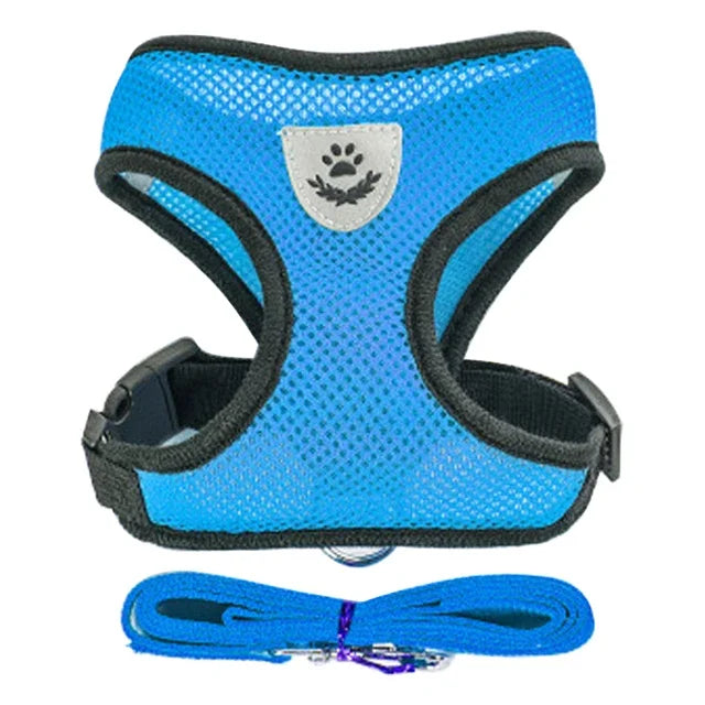 Pettorina per gatti Guinzaglio da passeggio per cuccioli Collare per cani Pettorina per cani in rete regolabile in poliestere per accessori per animali di piccola taglia e media