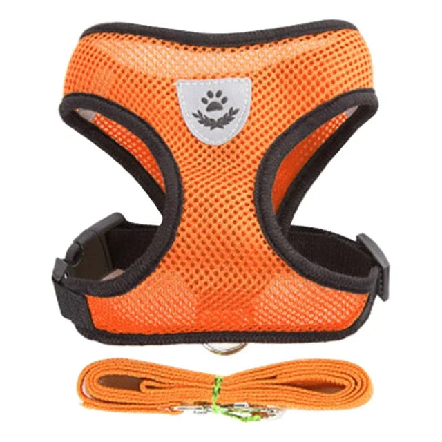 Pettorina per gatti Guinzaglio da passeggio per cuccioli Collare per cani Pettorina per cani in rete regolabile in poliestere per accessori per animali di piccola taglia e media