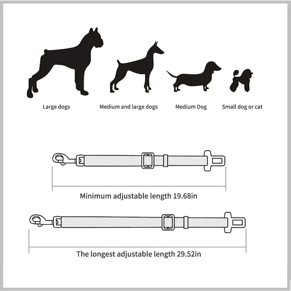 Cintura di Sicurezza Regolabile per Cani e Gatti da Auto, Imbracatura per Animali Domestici, Clip di Sicurezza, Collare per Cani, Accessori per Cani