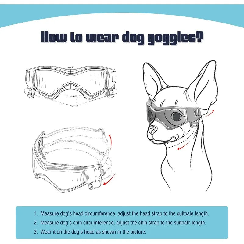 Accessori per Animali Domestici, Occhiali da Sole con Protezione UV per Cani, Occhiali per Gatti e Cani di Piccola e Media Taglia, Cinghie Regolabili