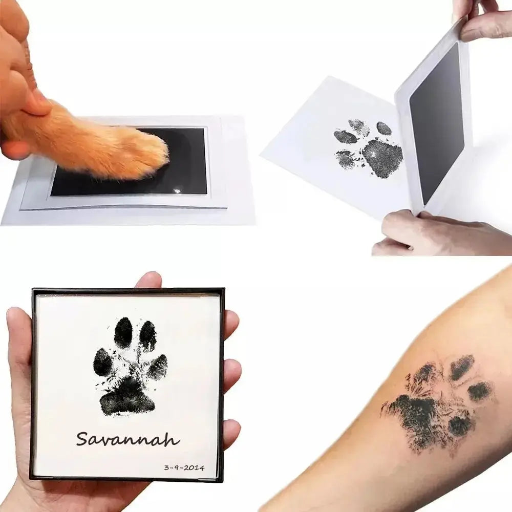 Tampone di inchiostro touch pulito con stampa di zampe, ricordo del proprietario di animali domestici per cani o gatti, kit per la creazione di impronte di naso e impronte di zampa senza inchiostro fai-da-te