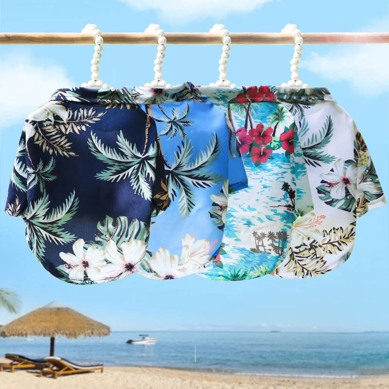 Abbigliamento Estivo per Cani Stile Hawaiano, Magliette da Spiaggia per Cani di Piccola e Media Taglia, Vestiti per Cuccioli e Gatti, Ropa Perro per Carlino e Bulldog Francese