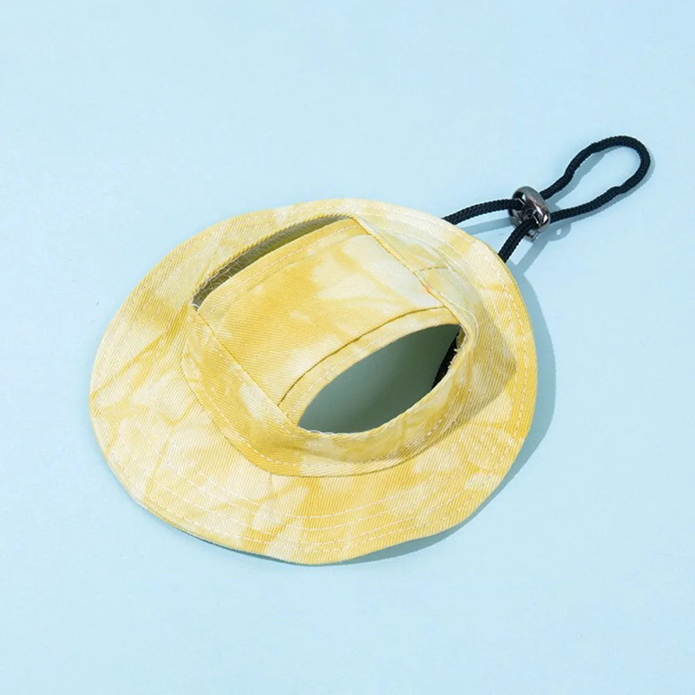 Cappello Estivo per Gatti con Fori per le Orecchie - Simpatico Cappello da Pescatore per Gattini, Protezione UV, Traspirante, Cappello Parasole per Esterni per Gatti