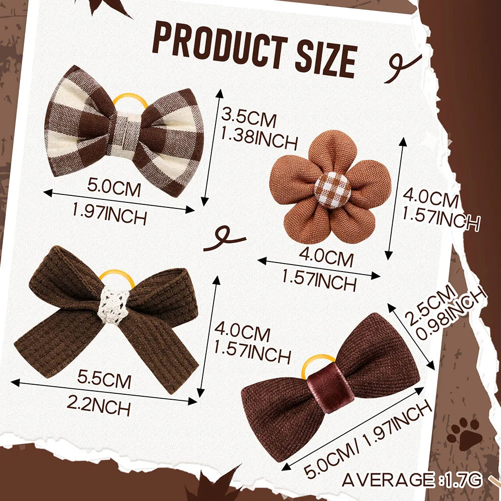 10PCS Archi per capelli per cani Elastici per animali domestici Cane di piccola taglia Gatto Bowknot Cani carini Archi per cani Toelettatura Accessori per animali domestici per cani di piccola taglia
