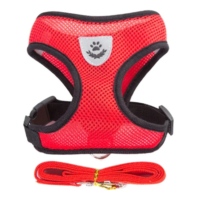Pettorina per gatti Guinzaglio da passeggio per cuccioli Collare per cani Pettorina per cani in rete regolabile in poliestere per accessori per animali di piccola taglia e media