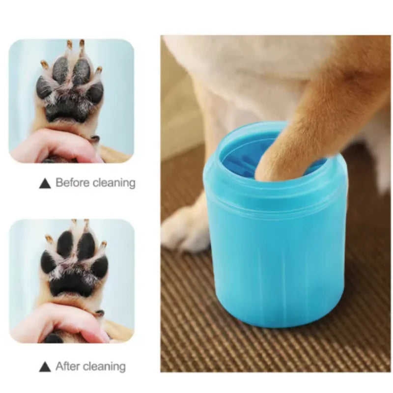 Tazza per pulire le zampe di cani Pettini in silicone morbido Lavatapiede portatile per animali domestici all'aperto Spazzola per pulire le zampe Lavare rapidamente il secchio per la pulizia dei piedi
