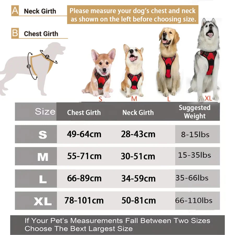 Pettorina per cani senza tirare, clip frontale, resistente, riflettente, facile da controllare, per passeggiate di cani di taglia grande