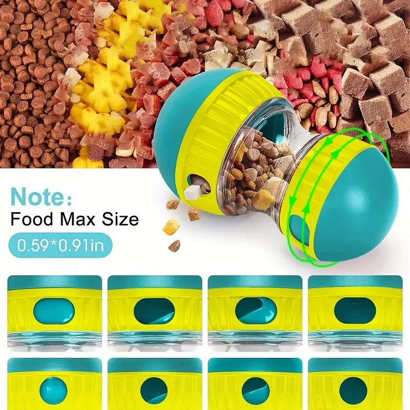 Giocattolo interattivo per dispenser di snack per cani, adatto a tutti i tipi di mangiatoie lenti, giocattoli in plastica per animali domestici, che portano un divertimento e un pranzo sano