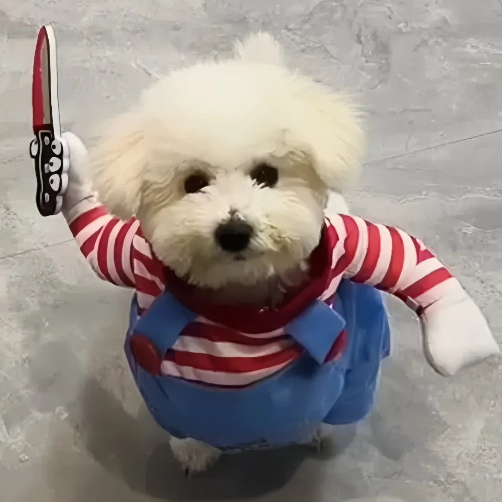 Vestiti per cani divertenti di Halloween Cani di taglia piccola, media e grande Gatto Cosplay Animali domestici Dress Up Pullover per cuccioli Chihuahua Costume Party Abiti per animali domestici