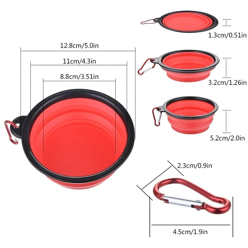 Ciotola portatile per alimenti per animali domestici Ciotola durevole in TPR Cibo per cani e gatti Ciotola pieghevole in silicone per animali domestici Ciotola portatile per alimenti per acqua all'aperto da viaggio
