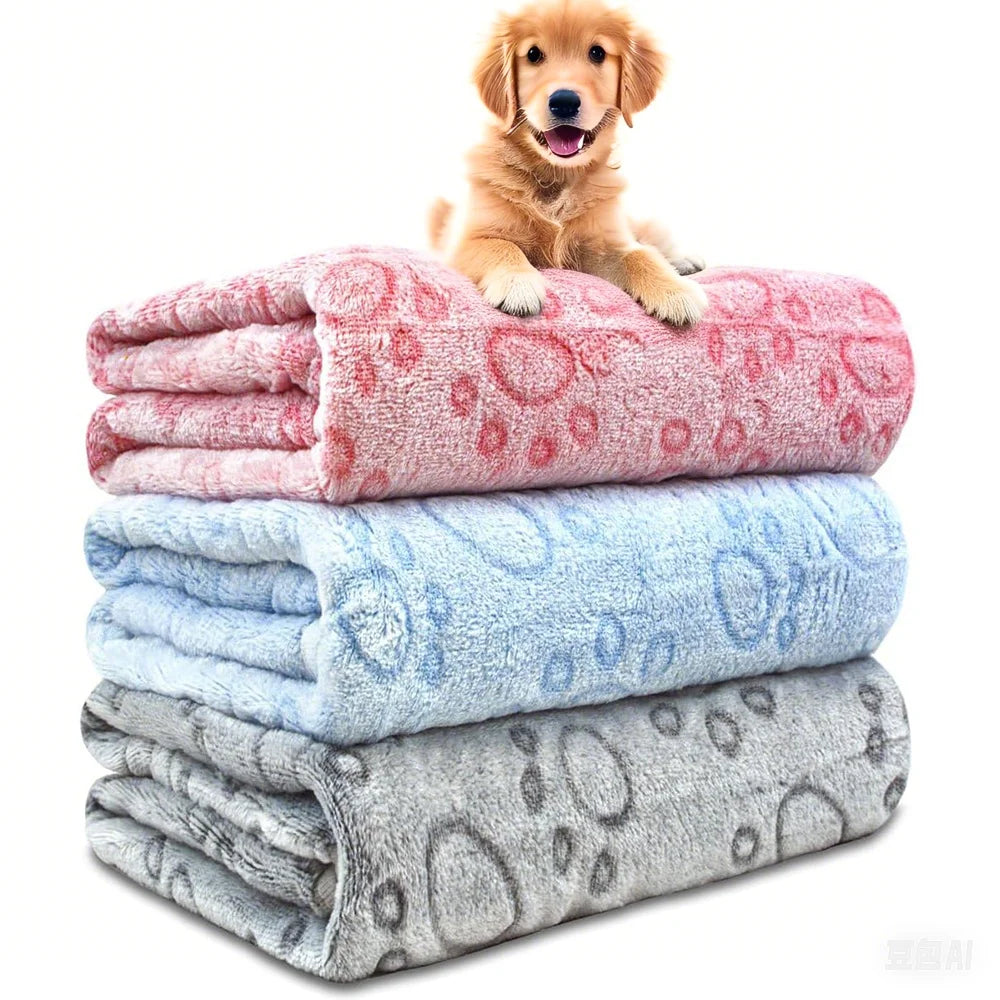 1 pezzo di coperte per cani ultra morbide con stampa di zampe - lavabili in lavatrice, comode cuscini per animali domestici per uso interno ed esterno - Ideale per piccole a La