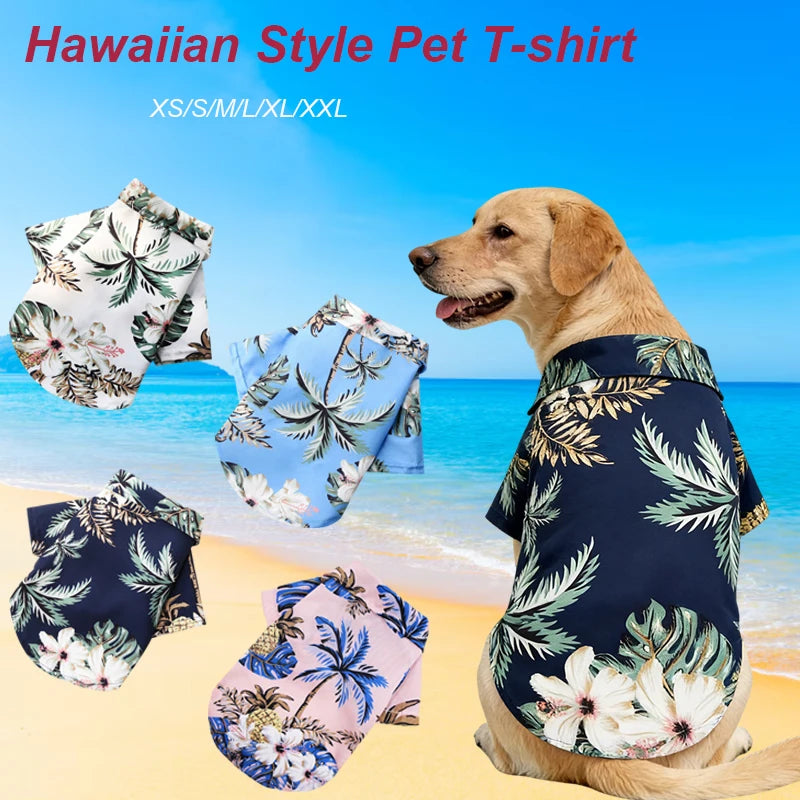 Abbigliamento Estivo per Cani Stile Hawaiano, Magliette da Spiaggia per Cani di Piccola e Media Taglia, Vestiti per Cuccioli e Gatti, Ropa Perro per Carlino e Bulldog Francese